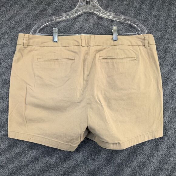ANA Women's Twill Chino Shorts Tan Size 16W Cotton Spandex Blend Slash Pockets - Picture 2 of 13